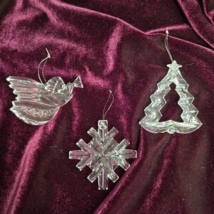 Vintage Gorham Full Lead Crystal Ornaments Angel Snowflake Christmas Tree German